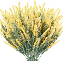 Yellow Tenchy 12 Bundles Artificial Lavender Flowers No Fade Uv Resistant Fake - £29.83 GBP