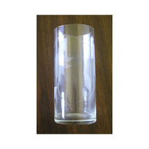 Vintage Glass Cylindar Vase Etched Leaf - £10.91 GBP