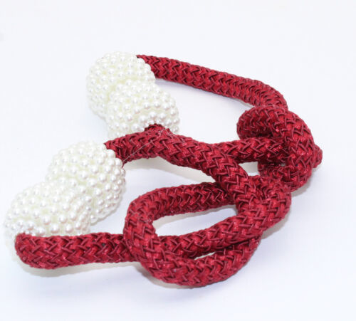 Taehoxa Magnetic Curtain Tiebacks 2 Pack Burgundy 987654 - $1.97