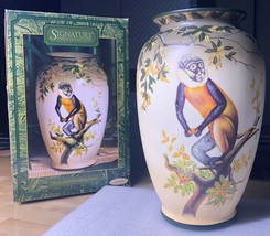 LARGE Porcelain Monkey Vase Signature Home Collection &quot;SAFARI&quot; Squirrel Monkey - £16.06 GBP