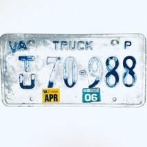 2006 United States Virginia Permenant Truck License Plate TU 70-988 - $14.92 CAD