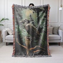 Medieval Raven Woven Blanket Throw Gothic Tapestry Occult Fantasy Witchy... - $52.79+