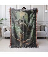 Medieval Raven Woven Blanket Throw Gothic Tapestry Occult Fantasy Witchy... - $52.79+