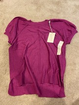 New w/ Tags Universal Thread Burgandy Purple Puffed Sleeve Blouse Sz Small - £14.97 GBP