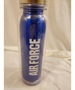 USAF 16OZ CLEAR BLUE &amp; WHITE WATER BOTTLE TWIST OFF METAL CHROME LID BPA... - $105.95 CAD