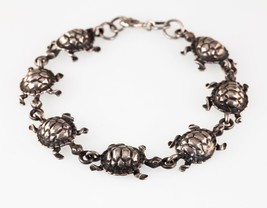 Argent Sterling 3-D Tortue Bracelet Lien 7 &quot; - $124.88