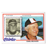 Earl Weaver 1978 Topps #211 Baltimore Orioles Manager Card HOF &#39;96 World... - £2.36 GBP