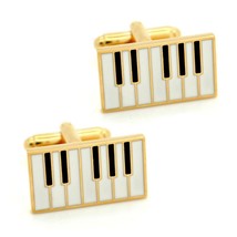 Piano Keys Cufflinks Pianist Player Musician Music Gold Plate New W Gift Bag - £9.63 GBP