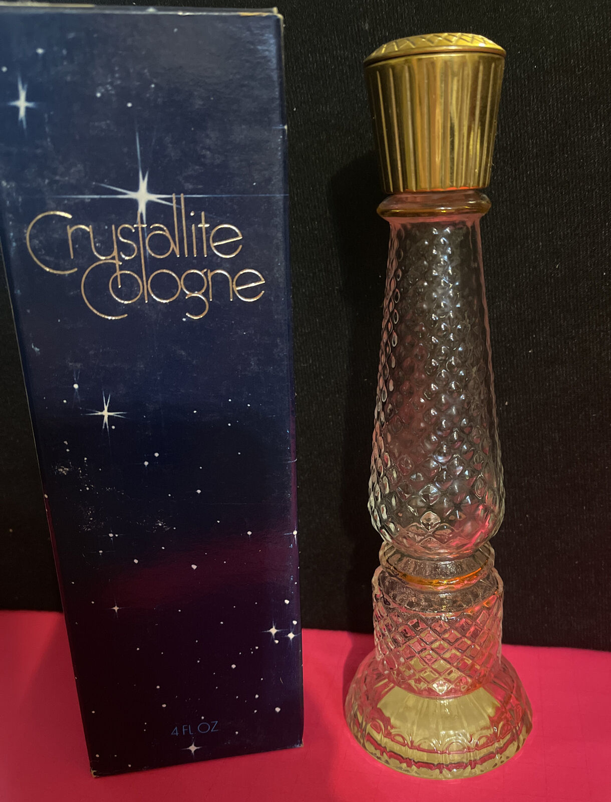Avon Vintage Crystallite Cologne Bottle -Empty - Candlestick Holder - $6.84