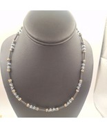 NTL black silver tone clear beaded necklace - €9,33 EUR