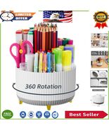 360-Degree Rotating Desk Organizer – 5-Compartment Utility Caddy in Whit... - $403.20 MXN