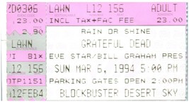 Grateful Dead Ticket Stumpf März 6 1994 Phoenix Arizona - £43.55 GBP