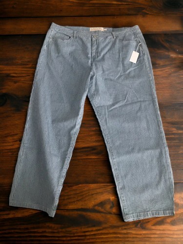 Soft Surroundings Jeans Women&#39;s 24W The Ultimate Denim Striped Straight ... - $44.54