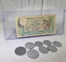 Lot of 9 Vintage Italian Lire Coins &amp; Banknote 1950s–1970s Old Italy Money - $39.35 CAD