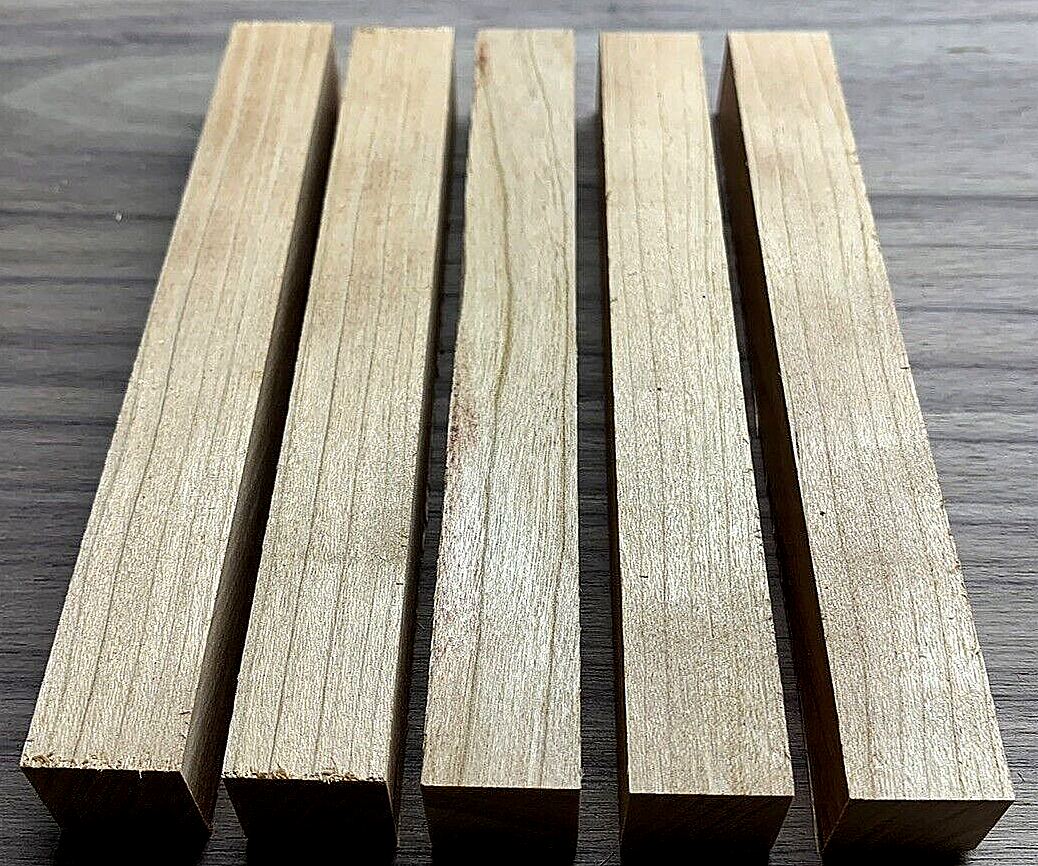 FIVE (5) BLACK CHERRY PEN BLANKS LATHE TURNING LUMBER WOOD S4S 6&quot; X 3/4&quot;... - $12.82