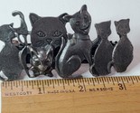 Cats Kittens Silver Tone Metal Hair Clip Barrette Jewelry Ornate Decor V... - $29.65