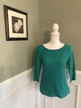 BANANA REPUBLIC Green Lace Blouse Top Size 8 - $19.79