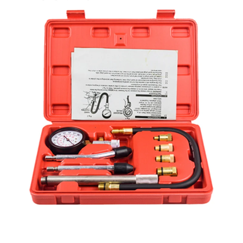 Gasoline Engine Compression Tester Kit, 8PCS Professional Cylinder Pressure Gaug - $121.03