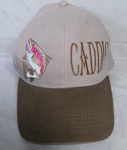 Caddis Rainbow Trout Logo Hat Adjustable Strap Ballcap Cap Brown Mens - $10.77