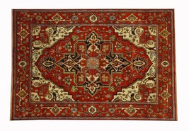 New imported Antique look handmade Rust and Red color 10 x14 Rug-1324 - £2,090.01 GBP