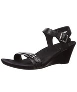 Vionic Noble Laurie Backstrap Leather Black Wedge Sandal Women’s Size 9M - $481.88 MXN