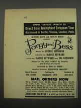 1953 Porgy &amp; Bess Play Advertisement - Opens Tuesday, March 10 - £13.82 GBP