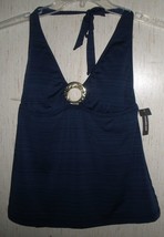 Nwt Womens Mossimo Navy Blue Stripe Tankini Top Size M - £18.64 GBP