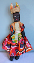 Vintage Hand Made Jamaica Doll Black Folk Art 1950&#39;s Straw Stuffed 21&quot; Tall - £17.17 GBP