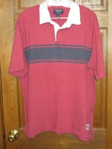 Vintage American Eagle Red with Navy Stripe Polo Rugby Shirt - Size XL - $21.77