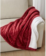 Charter Club Embossed Plush Reversible Sherpa Throw 50&quot; X 60 Red Currant - $544.47 MXN