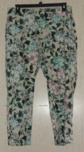 New Womens J.Jill Stretch Linen Blend Pretty Floral Print Capri Pant Size L - £22.02 GBP