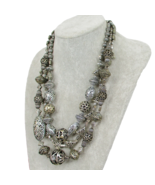 Chico&#39;s Silver Toned Dramatic Statement Multi Strand Western Vintage Nec... - $50.07 CAD