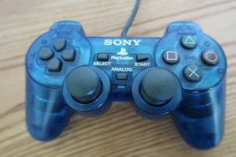Sony PlayStation PS1 Controller Clear Blue Dual Shock untested - £15.72 GBP