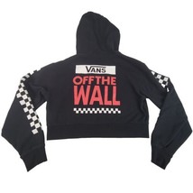 VANS Women&#39;s Crop Zipper Hoodie Sz M Checkboard Print Arms Off The Wall - £23.34 GBP