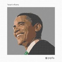 Pepita Needlepoint Canvas: Barack Obama, 10&quot; x 10&quot; - $78.00+