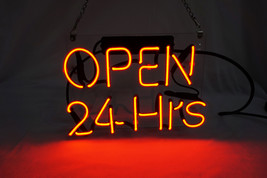 &#39;Open&#39; 24 Hours Beer Bar Pub Decor Windows Art Neon Sign 12&quot;x10&quot; - £55.28 GBP