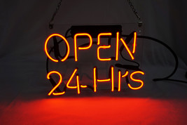 &#39;Open&#39; 24 Hours Beer Bar Pub Decor Windows Art Neon Sign 12&quot;x10&quot; - £54.14 GBP