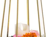 Gold Geometric Glass Terrarium - Handmade Irregular Brass Planter Pot fo... - £38.87 GBP