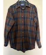 Vtg Pendleton 100% Virgin Wool Flannel Shirt Plaid Men’s Medium Chest - $70.15 CAD
