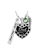 Dad Silver Heart Ash Pendant Urn - Free Love Charms™ - $79.95