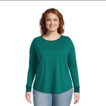 Terra &amp; Sky Women&#39;s Plus Size Long Sleeve T-Shirt, Green Size 3X(24-26W) - £14.69 GBP