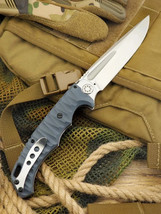 Knife Folding Drop Point Pocket Flipper EDC Hunting Survival D2 Steel G1... - £45.67 GBP