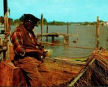 Typical Coastal Carolina Scene w Fisherman Dexter Press UNP Chrome Postc... - $5.97