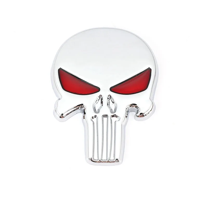 3D Metal Skull Head Car Stickers Emblem Badge Decals for BMW Audi Ford Chevrolet