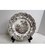 Antique Thomas Mayer, English Whiteware Brown Transfer Printed Plate, ca... - €24,35 EUR