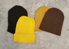 Adult Tight Knit Beanie Cap Hat Plain Solid Toboggan - £5.50 GBP