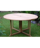 Genuine Grade A Teak 59&quot; Round DropLeaf Table,Seats 6, Use w/1 Leaf Up o... - £1,198.74 GBP
