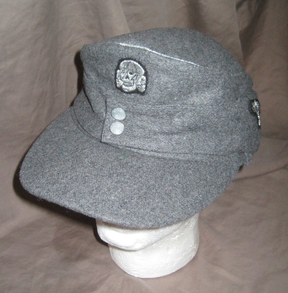 Reproduction Replica German WAFFEN SS officers M43 Cap embroidered Insignia Sz58 - $65.00