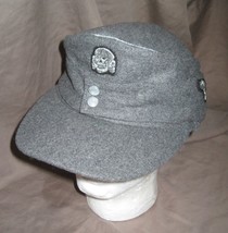 Reproduction Replica German WAFFEN SS officers M43 Cap embroidered Insig... - $65.00
