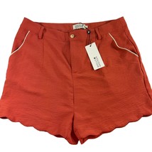 Molly Bracken Womens Shorts Size Large Orange Scalloped Hem New - $34.65